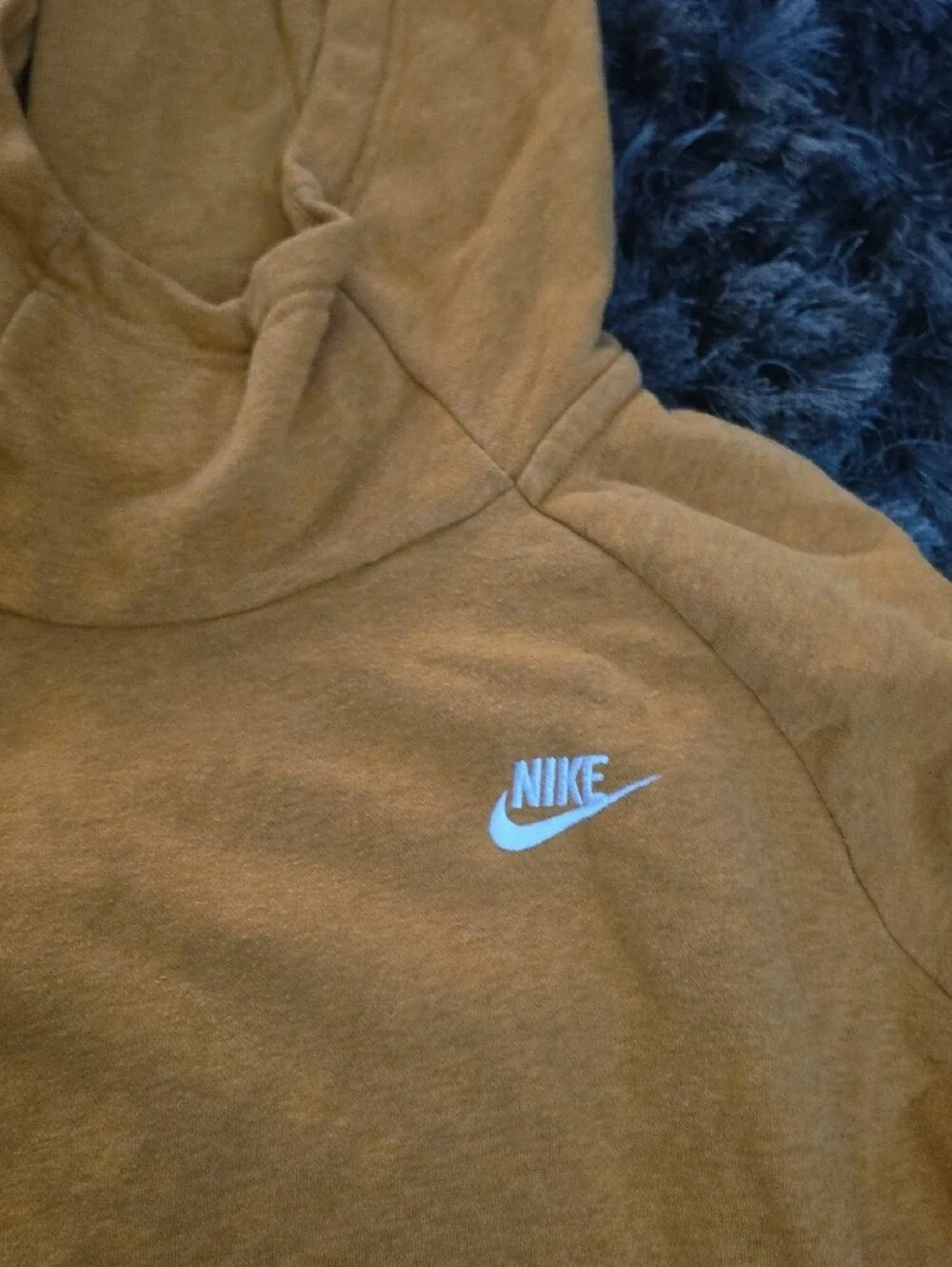 Nike Women's Mustard Yellow Hooded Pullover Sweatshirt